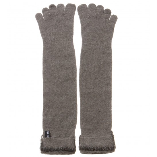 Unisex Cashmere Blend Long Five Finger Socks with Handmade decoration packaged in Signature box